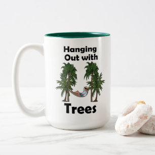 Hammock Camping Hanging Out With Trees Camping Two-Tone Coffee Mug