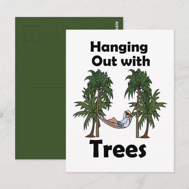 Hammock Camping Hanging Out With Trees Funny Quote Postcard (Front/Back)