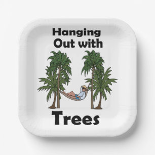 Hammock Camping Hanging Out With Trees Party Paper Plate