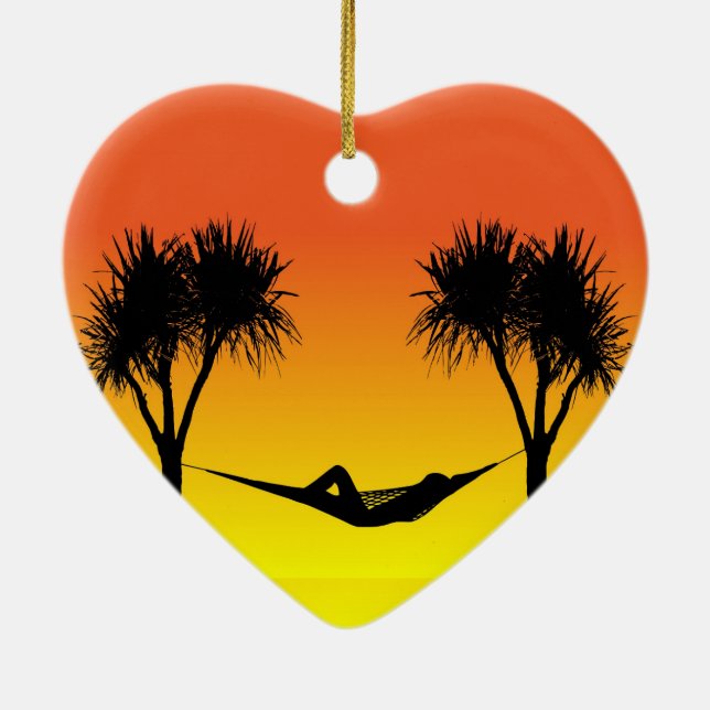 Hammock Ceramic Ornament (Back)