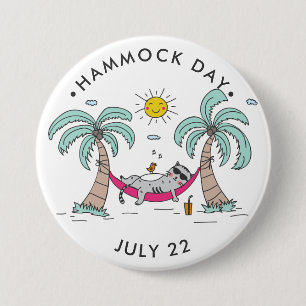 Hammock Day with cat in hammock 7.5 Cm Round Badge