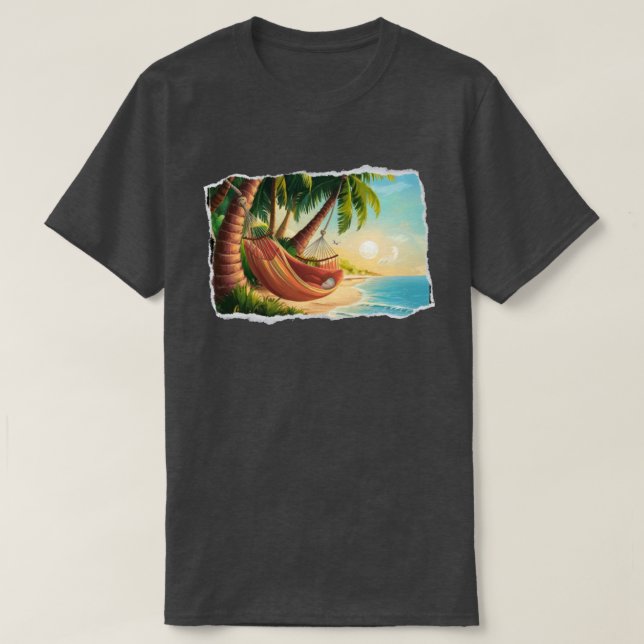 Hammock in Palm Trees T-Shirt (Design Front)