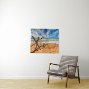 Hammock on a Tropical Beach Resort Tapestry