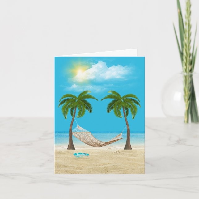 Hammock on Beach Note Card (Front)