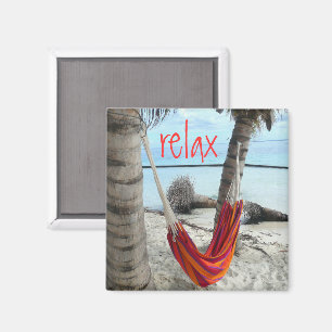 Hammock on Caribbean Beach Magnet