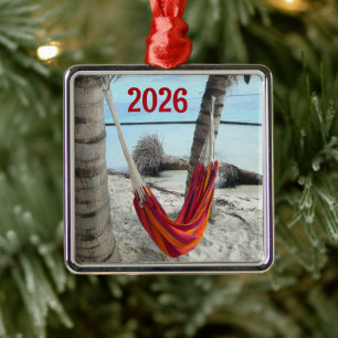 Hammock on Caribbean Beach Ornament