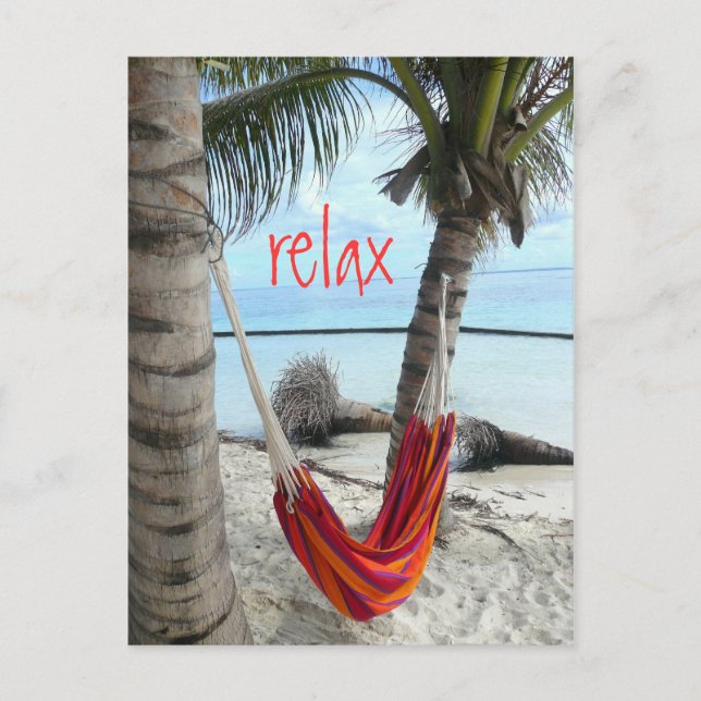 Hammock on Caribbean Beach Postcard (Front)