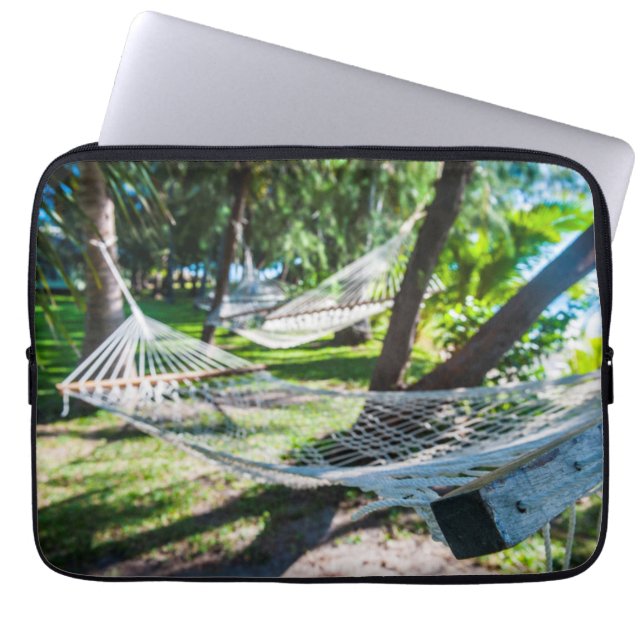 Hammock on the beach, Fiji Laptop Sleeve (Front)