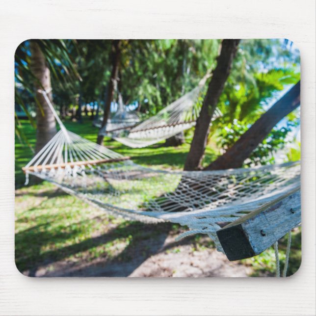 Hammock on the beach, Fiji Mouse Pad (Front)