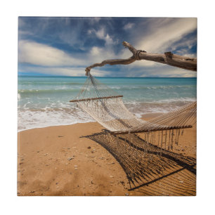 Hammock on the Shore Ceramic Tile