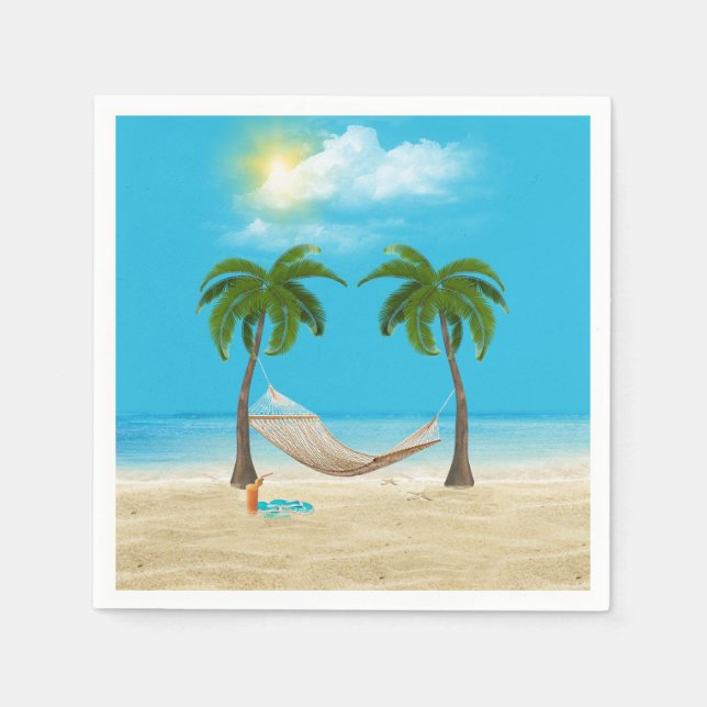 Hammock on Tropical Beach  Napkin (Front)