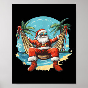 Hammock Santa Claus Costume With Sungles Outfit Poster