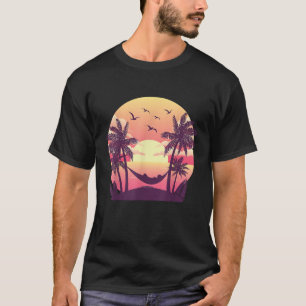 Hammock Summer Vibes Sunset Beach Palms Tropical S T-Shirt