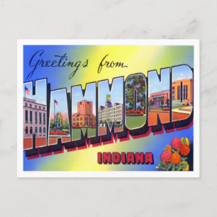Hammond, Indiana Vintage Big Letters Postcard