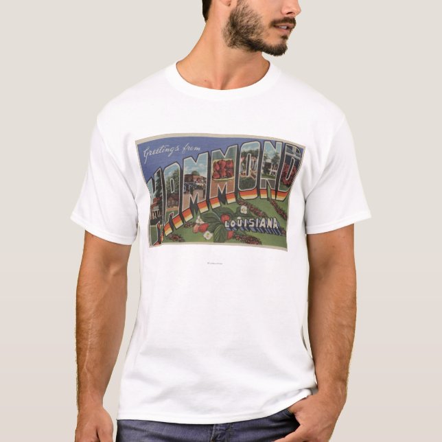 Hammond, Louisiana - Large Letter Scenes T-Shirt (Front)