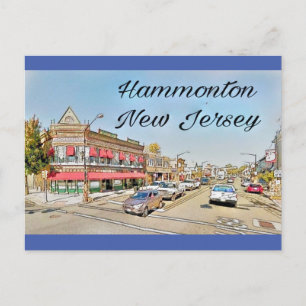 Hammonton New Jersey vintage look postcard
