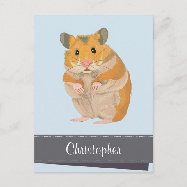 Hammy Christmas Hamster Christmas Holiday Postcard (Front)