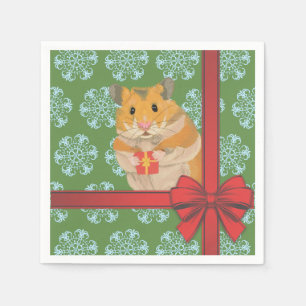 Hammy Christmas Hamster Christmas Napkin