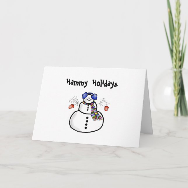 "Hammy Holidays" Christmas Greeting Card (Front)