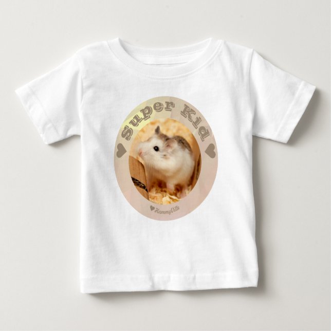 HammyVille - Cute Brown White Hamster - Super Kids Baby T-Shirt (Front)