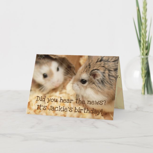 Hammyville - Cute Hamster Happy Birthday Card (Front)