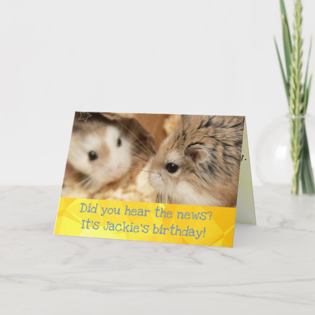 Hammyville - Cute Hamster Happy Birthday Card (Front)