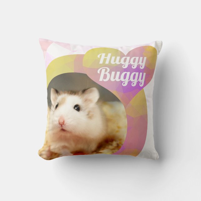 HammyVille - Cute Hamster Heart Huggy Buggy Cushion (Front)