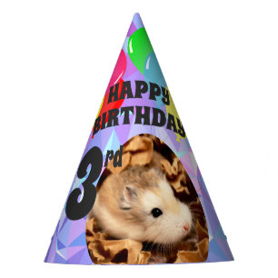 Hammyville - Cute Hamster Purple Gems Party Hat