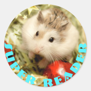 Hammyville - Cute Hamster Super Reader Classic Round Sticker