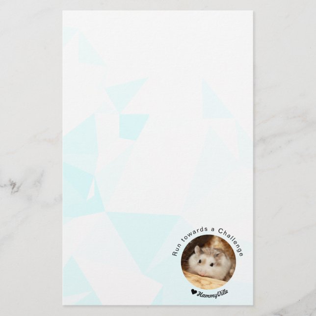 Hammyville - Cute Hamster with Motivational Quote Stationery (Front)