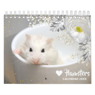 Hammyville - Motivation Cute Hamster with Flowers Calendar