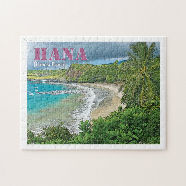 Hamoa Beach, Hana Maui postcard print puzzle (Horizontal)