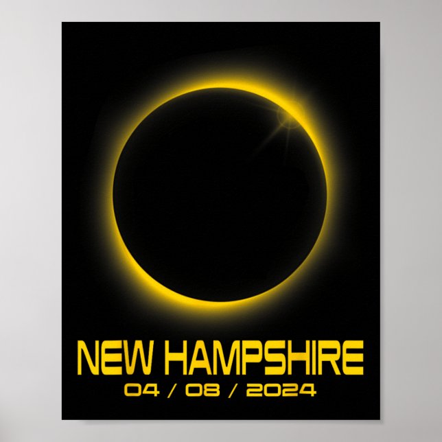 Hampshire Nh Total Solar Eclipse 2024  Poster (Front)