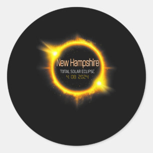 Hampshire Total Solar Eclipse America April 04.08. Classic Round Sticker
