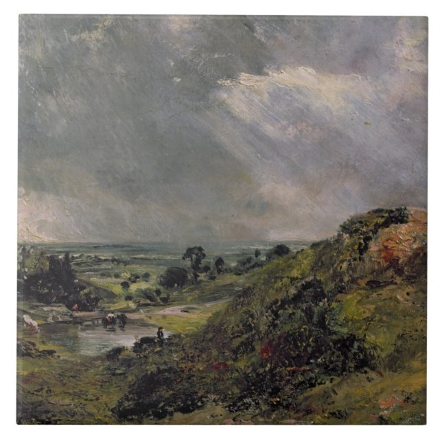 Hampstead Heath, Branch Hill Pond, 1828 Ceramic Tile (Front)