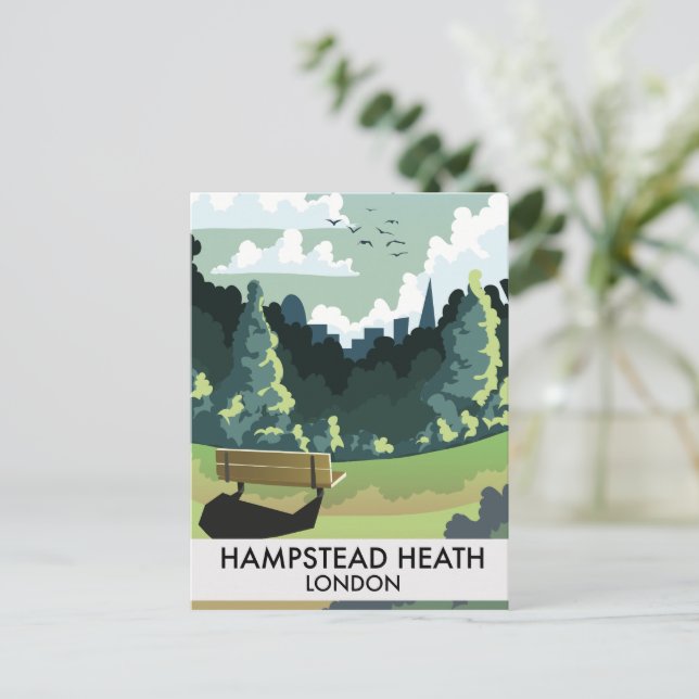 Hampstead Heath London travel poster. Postcard (Standing Front)
