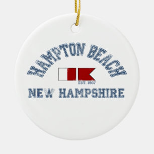 Hampton Beach - Nautical Design. Ceramic Tree Decoration