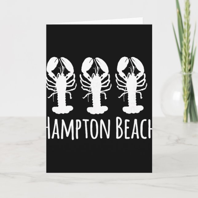 Hampton Beach New Hampshire Lobster Nautical Coast Card (Front)