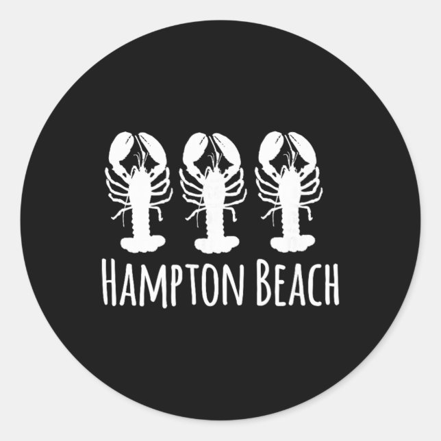 Hampton Beach New Hampshire Lobster Nautical Coast Classic Round Sticker (Front)