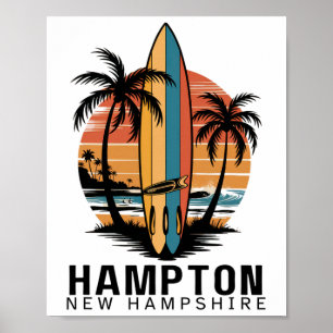 Hampton Beach New Hampshire Surfing Surfer  Poster