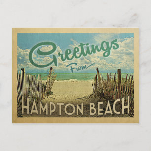 Hampton Beach Vintage Travel Postcard