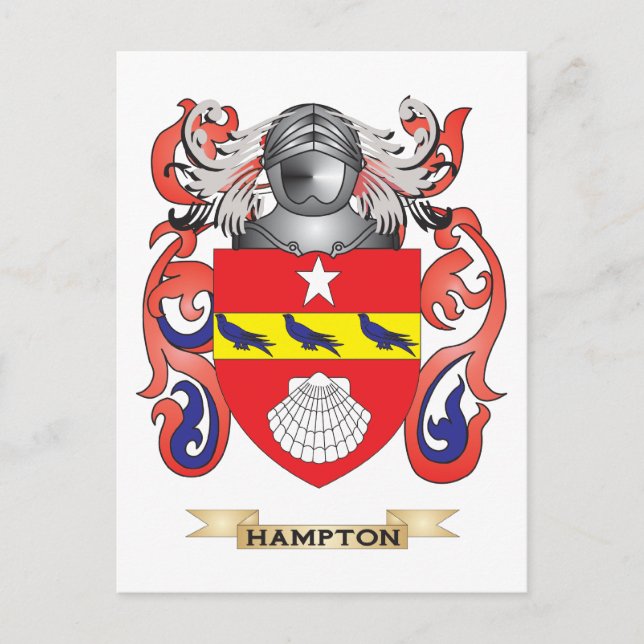Hampton Coat of Arms (Family Crest) Postcard (Front)