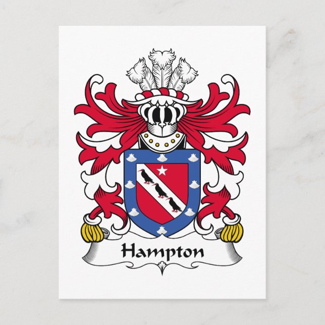 Hampton Family Crest Postcard (Front)