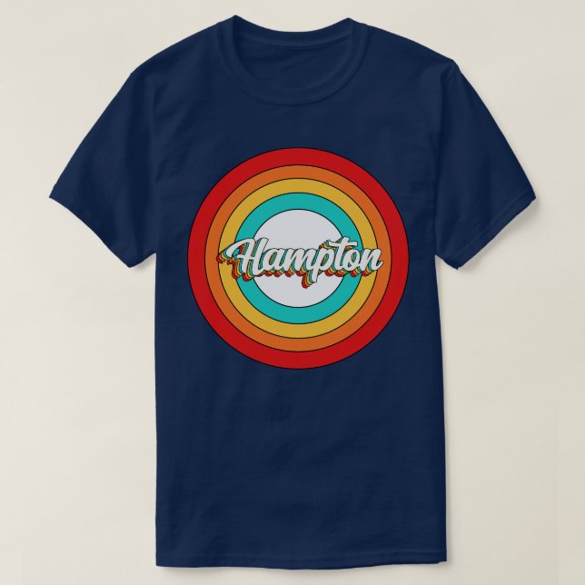 Hampton Name Shirt Vintage Hampton Circle (Design Front)