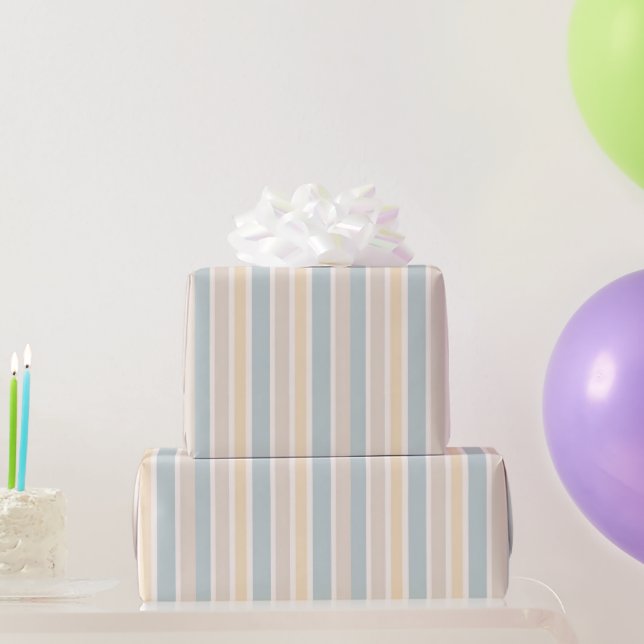 Hamptons Coastal Stripe Wrapping Paper (Party Gifts)