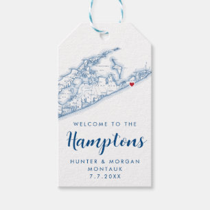 Hamptons Elegant Modern Navy Wedding Favour Gift Tags