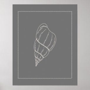 Hamptons Style Sea Snail Shell Poster