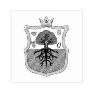 Ham's Land's family crest, shield pattern tree Rubber Stamp