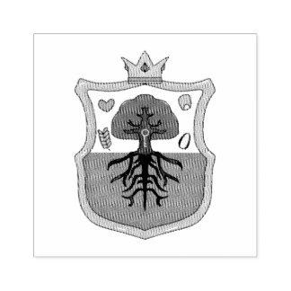 Ham's Land's family crest, shield pattern tree Rubber Stamp