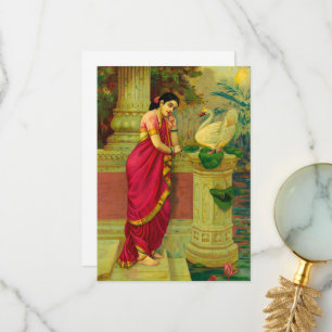 Hamsa and Damayanti by Raja Ravi Varma Thank You Card